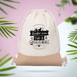 Beuteltasche Turnbeutel Jutebeutel wetraveltheworld runter vom sofa und entdecke die welt