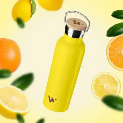 Durstlöscher Trinkflasche wetraveltheworld yellow