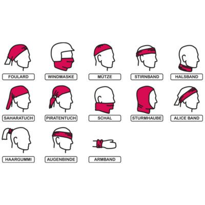 P.A.C. Original Multifunktionstuch - Made In Germany, 10 Tragevarianten