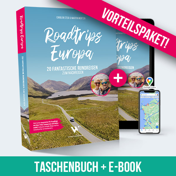 Roadtrips Europa vorteilspaket Taschenbuch + E-Book wetraveltheworld